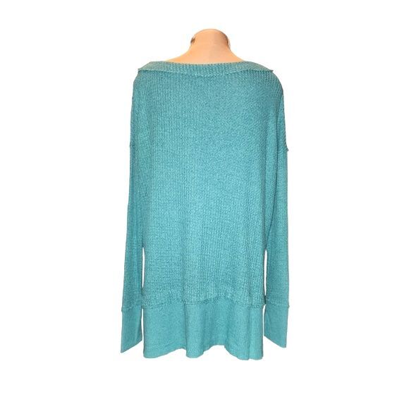 We The Free Aqua Green North Shore Thermal Faux Layered Long Sleeve Tunic Size S - Picture 5 of 9